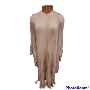 Pleated Vtg.Topper Blush Chiffon w Satin Collar B. Altman